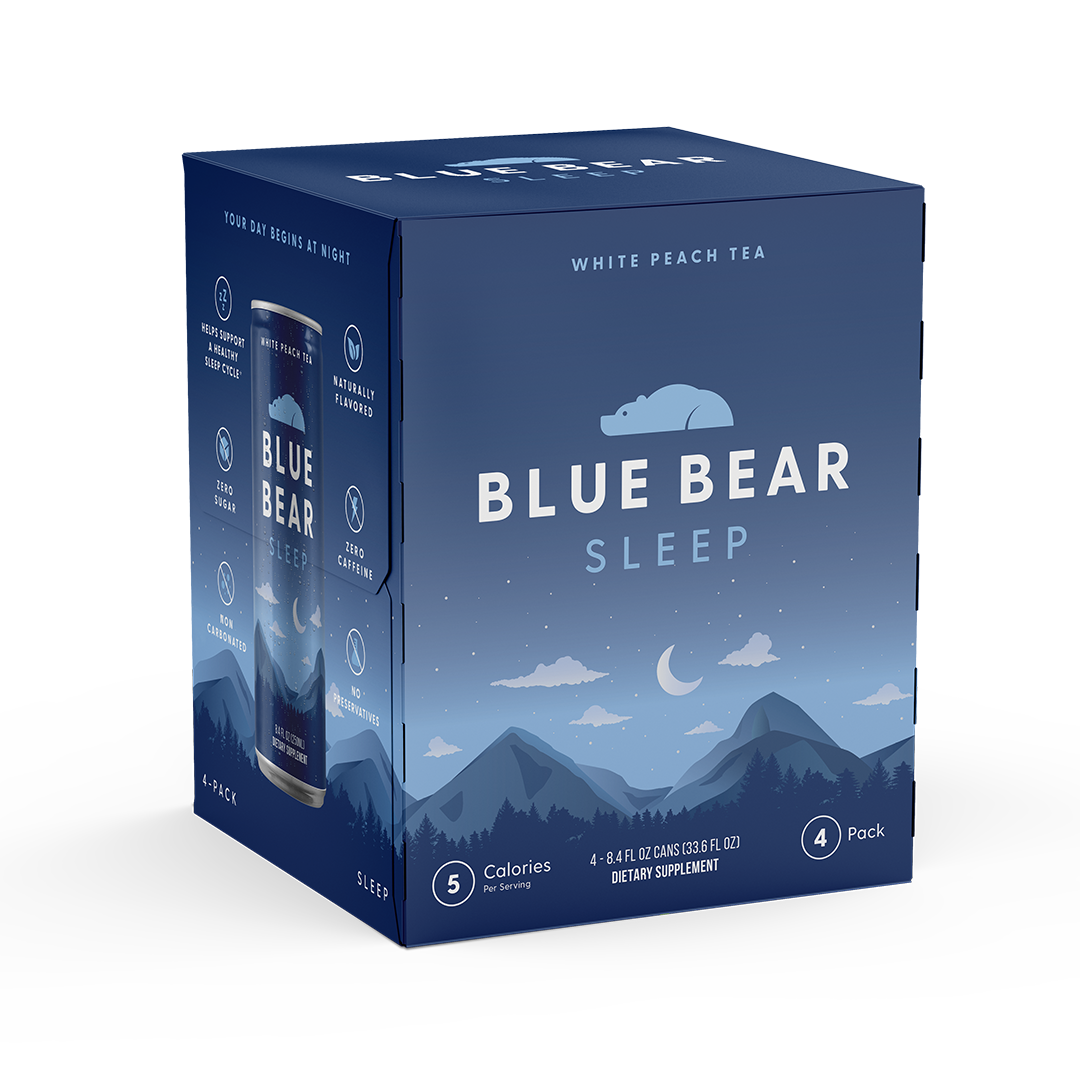 4-Pack of Blue Bear Sleep cans